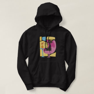 Men's Black Cat Abstract  Hoodie