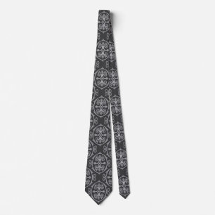 Men's Black Damask Tie