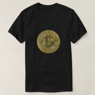 Mens Black Gold Bitcoin T-shirt
