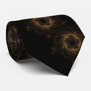 Men's Black & Gold Fractal Tie