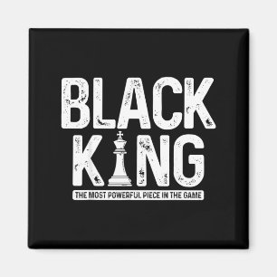 Mens black king chess history month juneteenth magnet