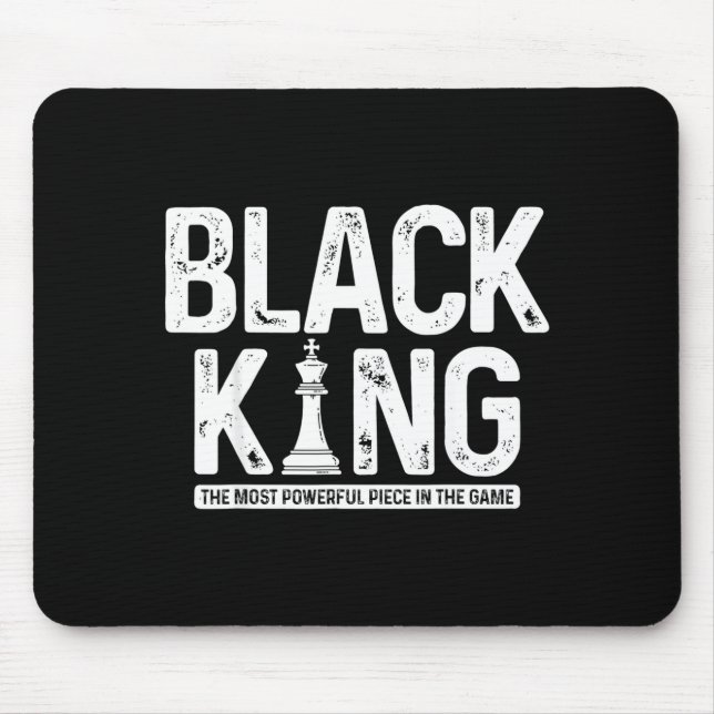 Mens black king chess history month juneteenth mouse pad (Front)