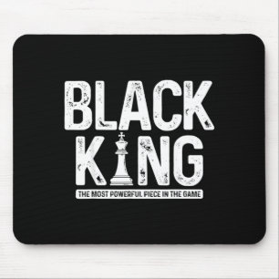 Mens black king chess history month juneteenth mouse pad