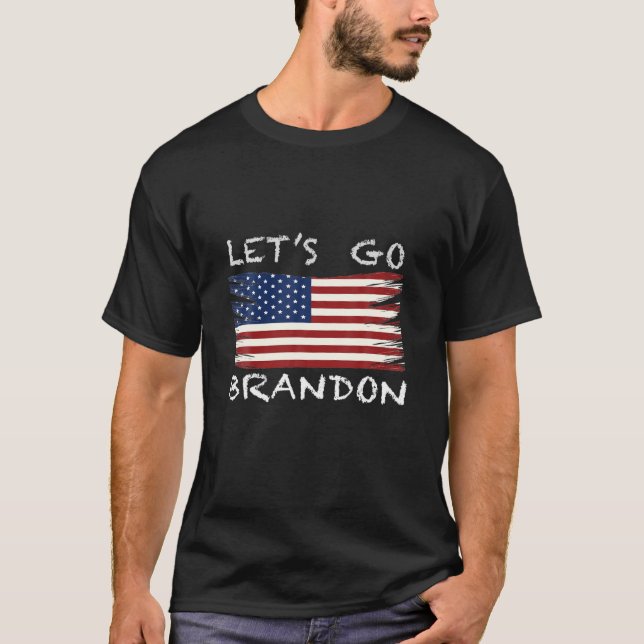 Men's Black - Let's Go Brandon Tee Conservative US (Front)