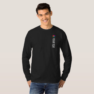 Mens Black Long Sleeve Tshirt Print Add Image Text