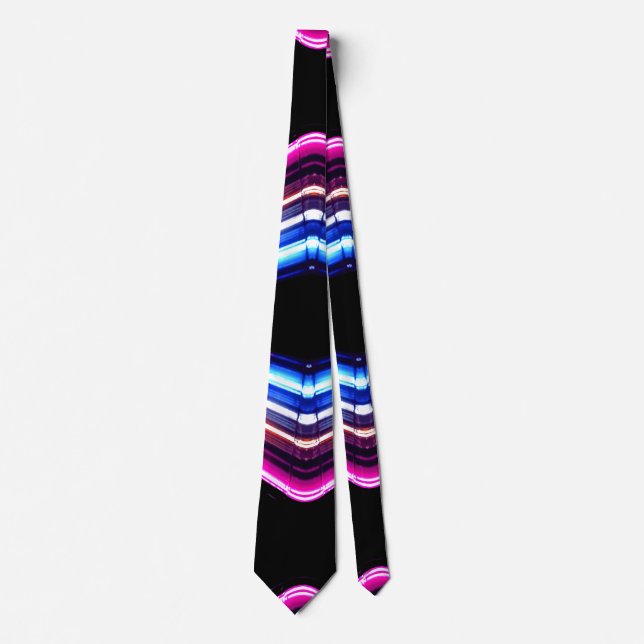 Men's Black Neon Pop Art Fashion Ties (Front)