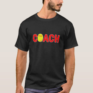 Men's Black Softball Coach T-shirt