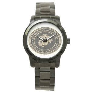 Men's Black Stainless Steel Navy Military Watch