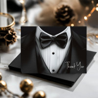 Mens Black White Tuxedo Birthday Party