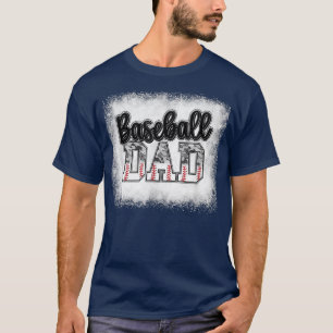 Mens Bleached Baseball Dad Camo Print Funny Dad Fa T-Shirt