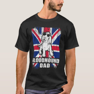 Mens Bloodhound Dad Cool Uk Flag Vintage Retro T-Shirt