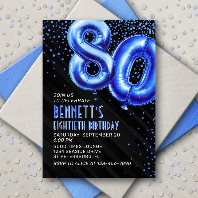 Mens Blue Birthday Invitation (Creator Uploaded)