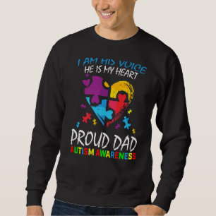 Mens Blue Proud Autism Awareness Dad Son Autistic Sweatshirt
