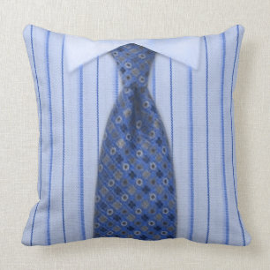 Mens Blue Shirt and Tie Novelty Cushion