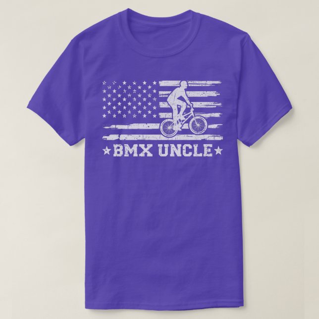 Mens BMX Bike Rider American Flag BMX Uncle Father T-Shirt (Design Front)