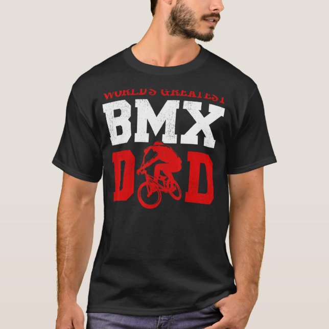 Mens  Bmx Bike Rider World's Greatest Bmx Dad Fath T-Shirt (Front)