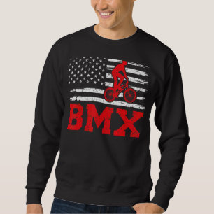 Mens Bmx Biking Retro Style American Flag Bmx Fath Sweatshirt