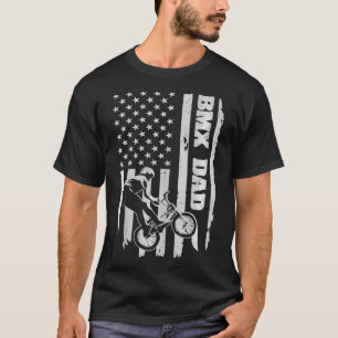Mens BMX Dad USA Flag American Fathers Day 1 T-Shirt