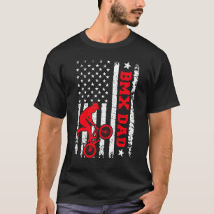 Mens  Bmx Dad Usa Flag Vintage Cycling Bmx Dad Fat T-Shirt