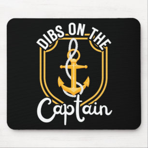 Mens boating boat owner dibs on the captain mouse pad