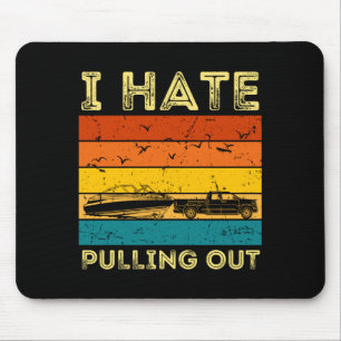 Mens boating boat owner retro hate pulling out mouse pad