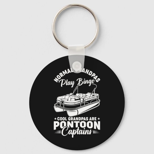 Mens Boating Cool Grandpas Are Pontoon Captain Fun Key Ring (Front)