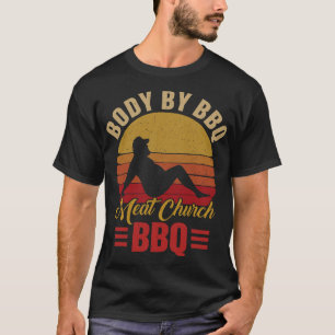 Mens Body By BBQ Vintage Meat Church Grilling Barb T-Shirt