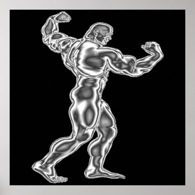 Mens Bodybuilding Pose Poster (Front)