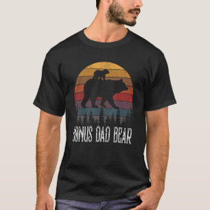 Mens Bonus Dad Bear Vintage Father's Day  For Dad  T-Shirt