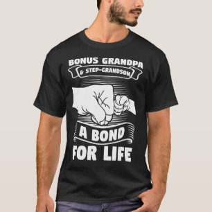 Mens Bonus Grandpa & Step Grandson Bonus Grandad T-Shirt