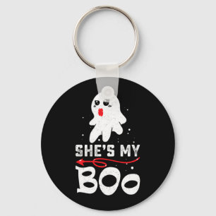 Mens Boo Cute Matching Couple Halloween Costume Key Ring
