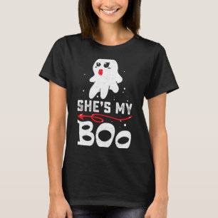 Mens Boo Cute Matching Couple Halloween Costume T-Shirt