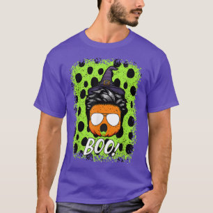 Mens Boo hair men pumpkin hat witch ghosts leopard T-Shirt