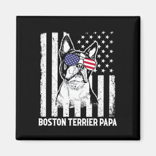 Mens boston terrier papa cool dog lover usa magnet