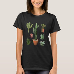 Mens Botanical Cactus Plants Gardener Flowers T-Shirt