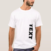 Mens Both Side Print Big Bold Font Text White
