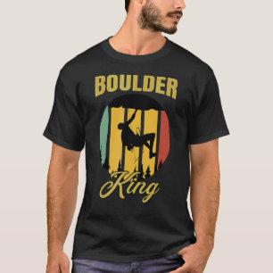 Mens Boulder King Retro Climbing Rocks Bouldering T-Shirt