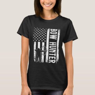 Mens Bow Hunting American Flag For Compound Bow H T-Shirt