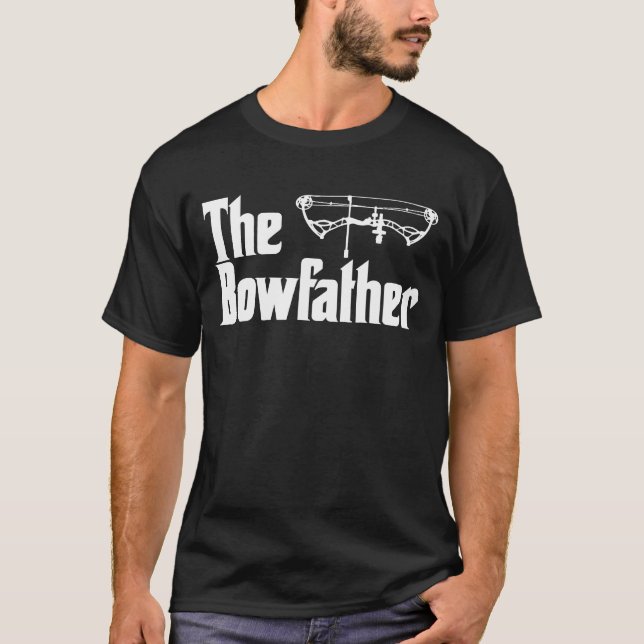 Mens Bowfather Funny Archery  Compound Bow T-Shirt (Front)