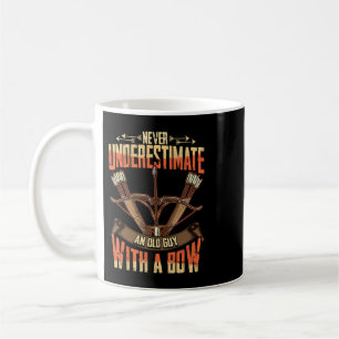 Mens Bowhunter Never Underestimate an Old Man with Coffee Mug