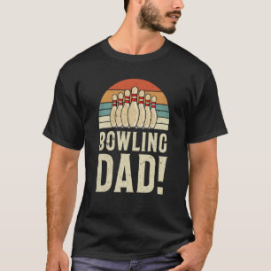Mens Bowling Dad Retro Ten Pin Team League T-Shirt