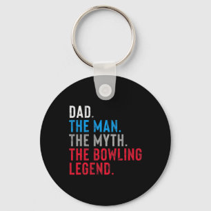 Mens Bowling Legend Gift For Dad's Who Bowl  Key Ring
