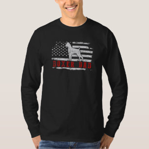 Mens Boxer Dad Distressed American Flag Patriotic T-Shirt