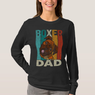 Mens Boxer Dad Dog Retro Vintage Dog Boxer Dad T-Shirt
