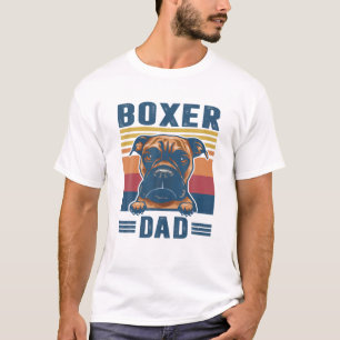 Mens Boxer Dad Father Retro Boxer Gifts Dog Dad T-Shirt