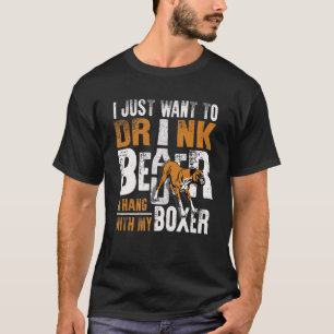 Mens Boxer Dad Father's Day Dog Beer T-Shirt