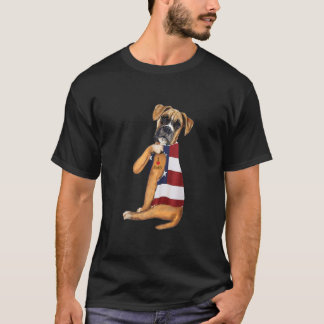 Mens Boxer Dog Tattoo I Love Dad T-Shirt