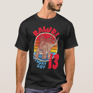 Mens Boy 13th Birthday I Rawr Stegosaurus I Famil T-Shirt