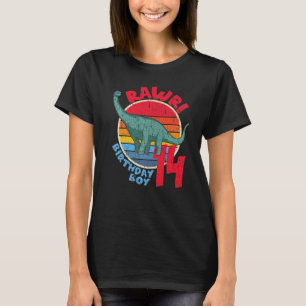 Mens Boy 14th Birthday I Rawr! Brachiosaurus I Fam T-Shirt