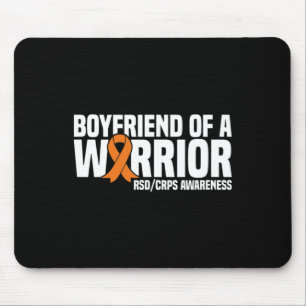 Mens Boyfriend of a Warrior Orange Ribbon RSDCRPS  Mouse Pad